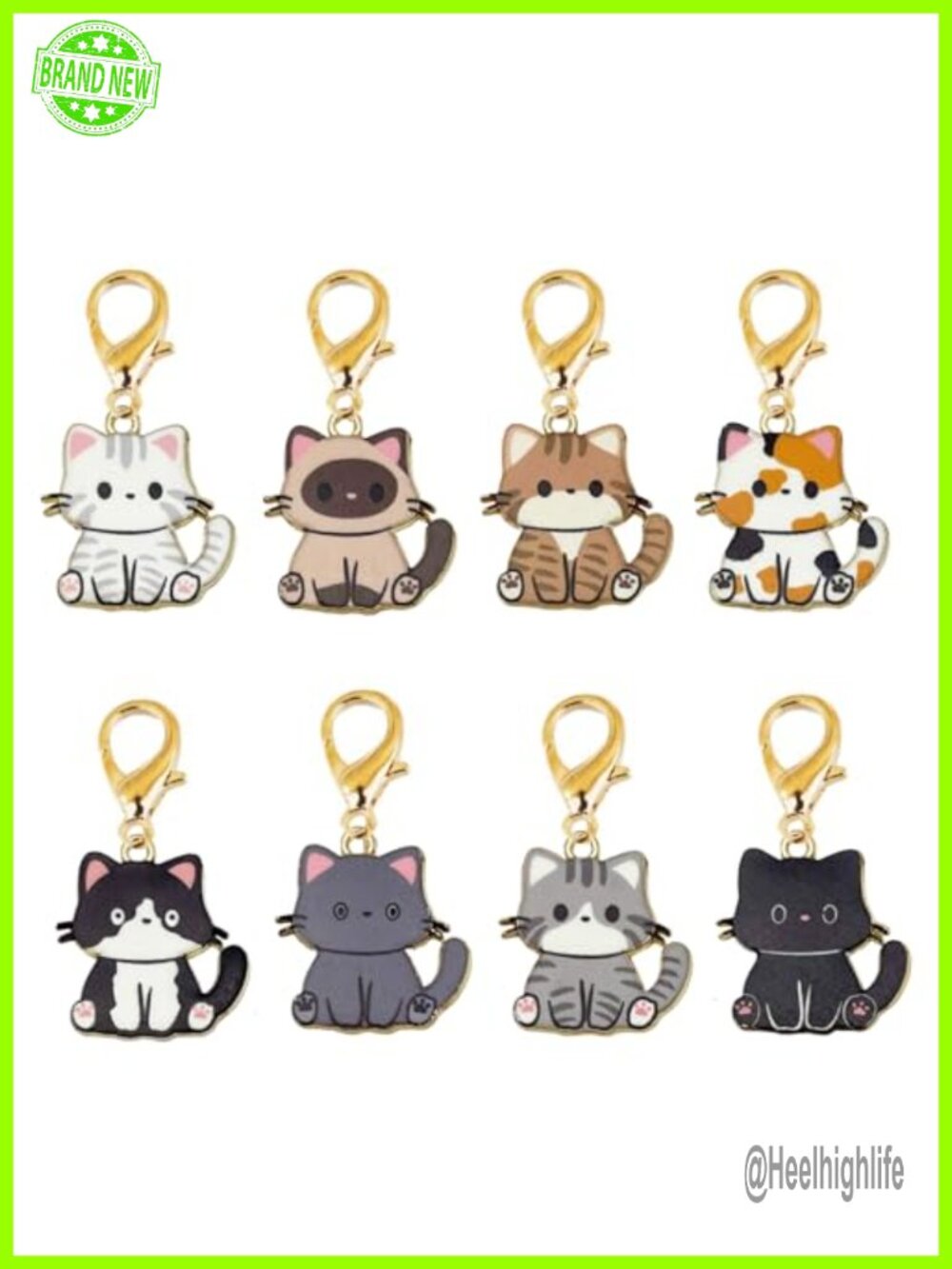 Metal Cat Keychain Small Bag Charm Cute Mini Keyring Pendant Women Girls Gift